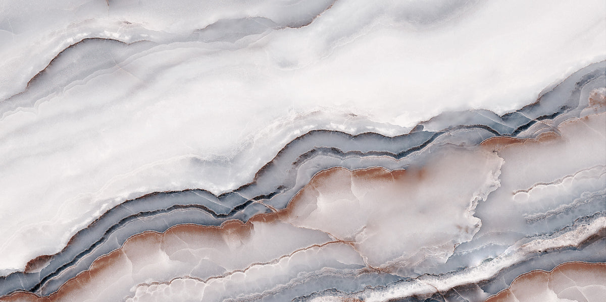 Striking White Clouded Marble Wallpaper Mural