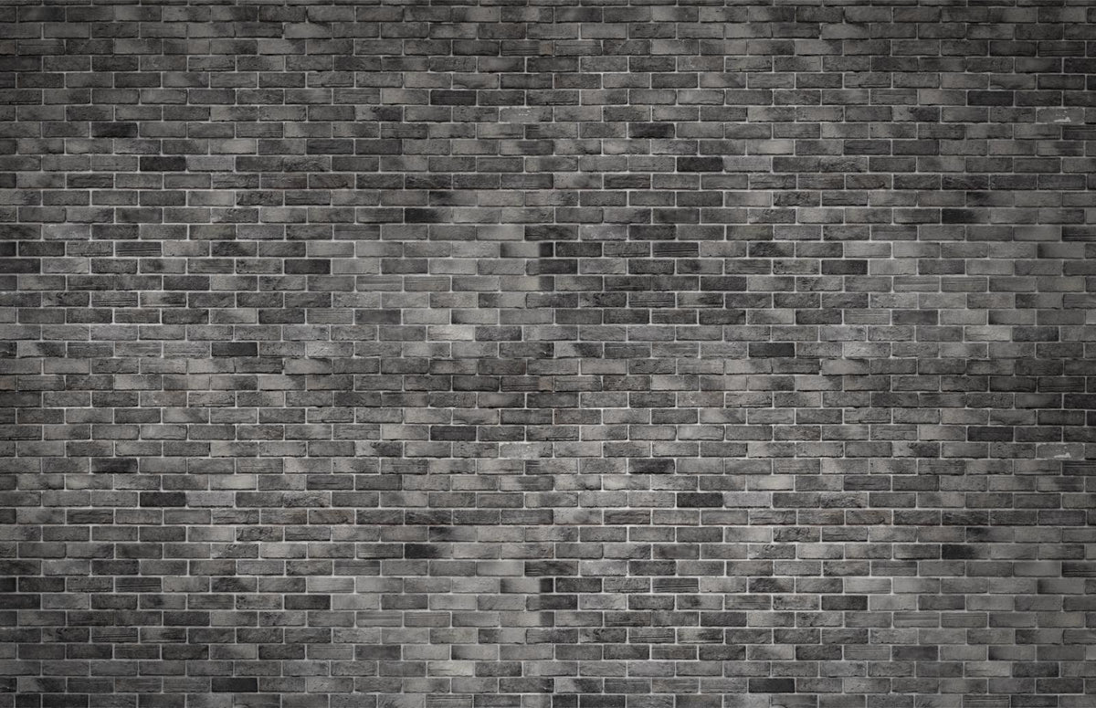 Dark Grey Brick Textured Wallpaper Mural in your room — zoomed
