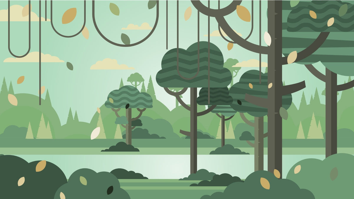 Green Botanical Prints Wall Mural for Kids Room in your room — zoomed