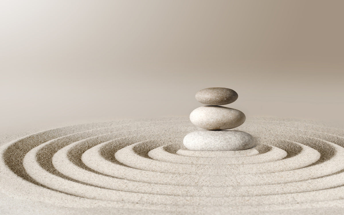 Zen Meditative Spa Stone Wallpaper Mural in your room — zoomed