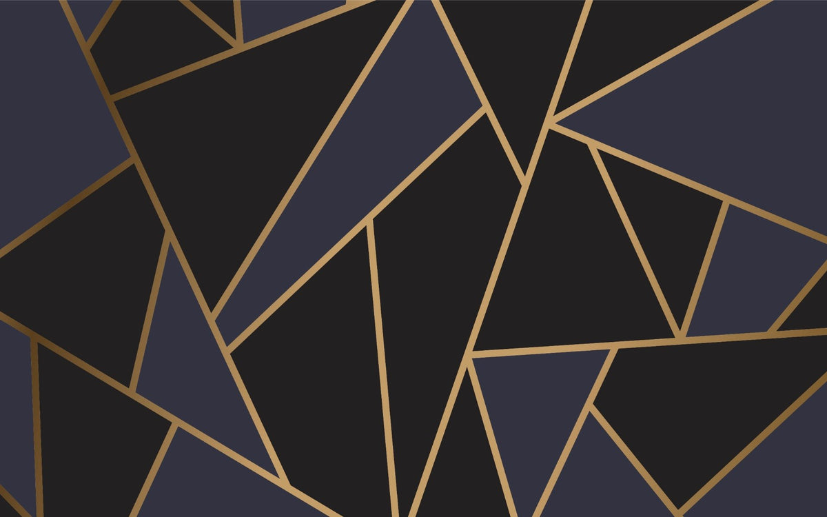 Blue and Gold Abstract Mosaic Wallpaper Murals in your room