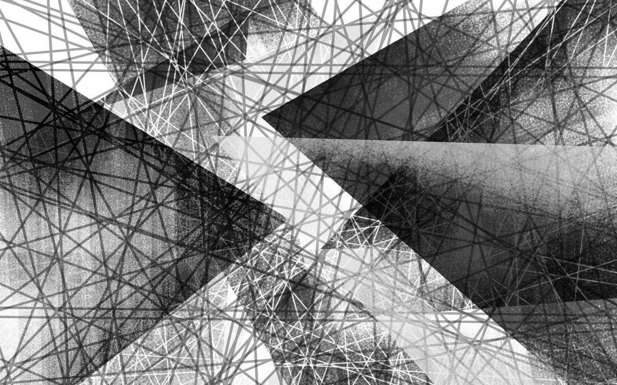 Black & White Monochrome Geometric Art Wallpaper in your room