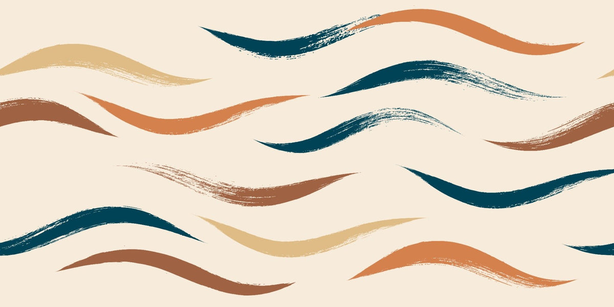 Wavy Pattern Beige Wallpaper Mural in your room