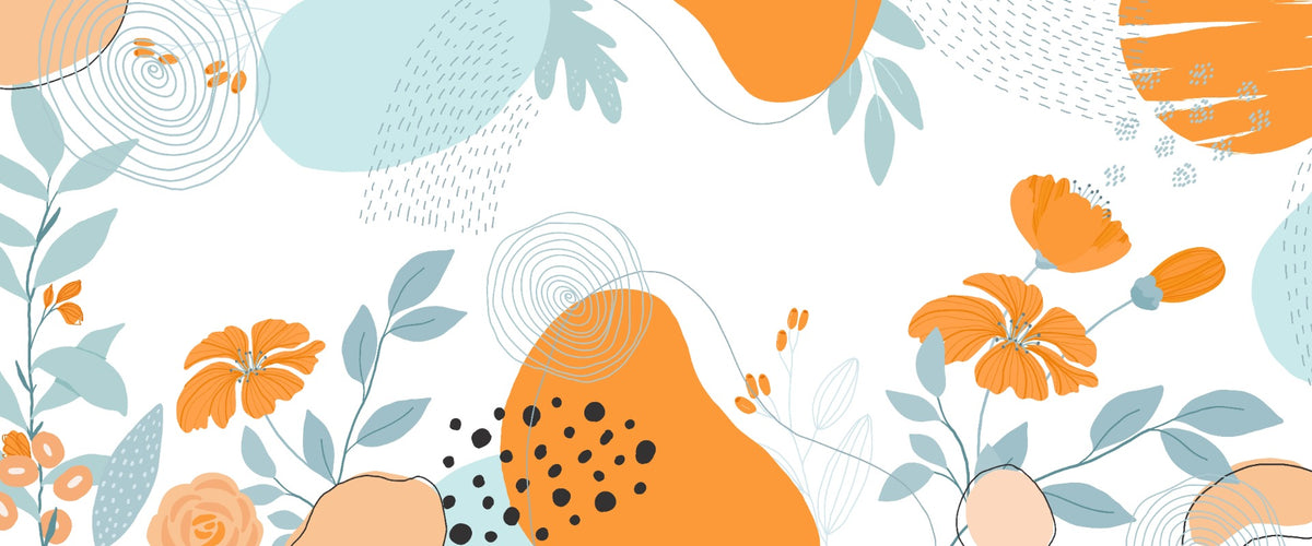 Abstract Colorful Floral Wallpaper Mural in your room