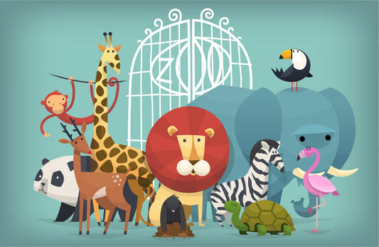 Zoo Animals Wallpaper Mural