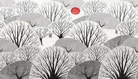 Artistic Black & White Trees Wallpaper Mural