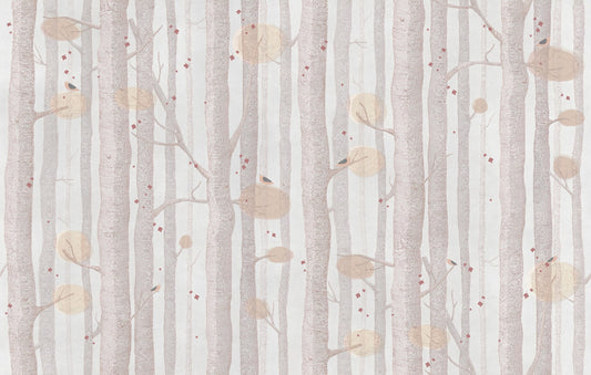 Cream Color Tree Wallpaper Mural
