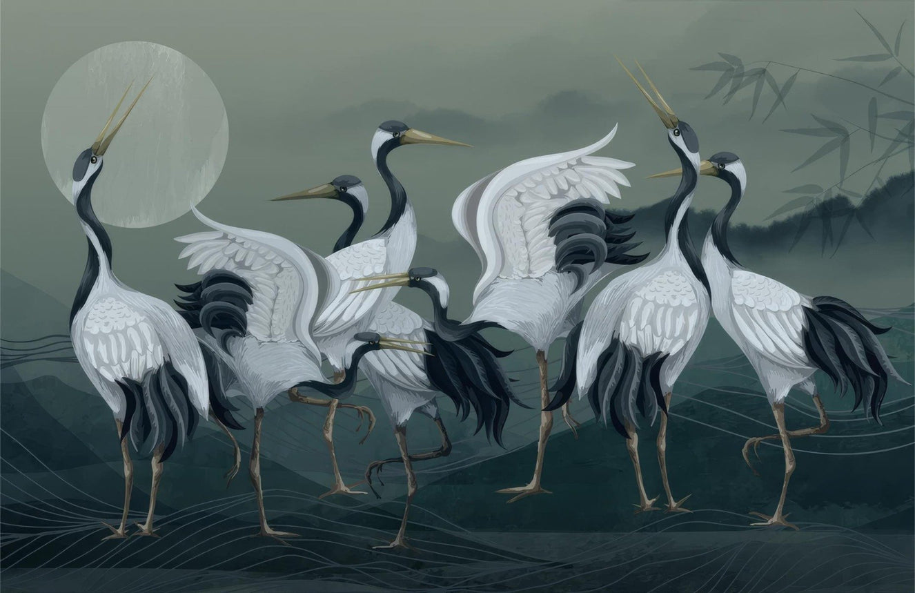 Elegant Crane Birds Wallpaper