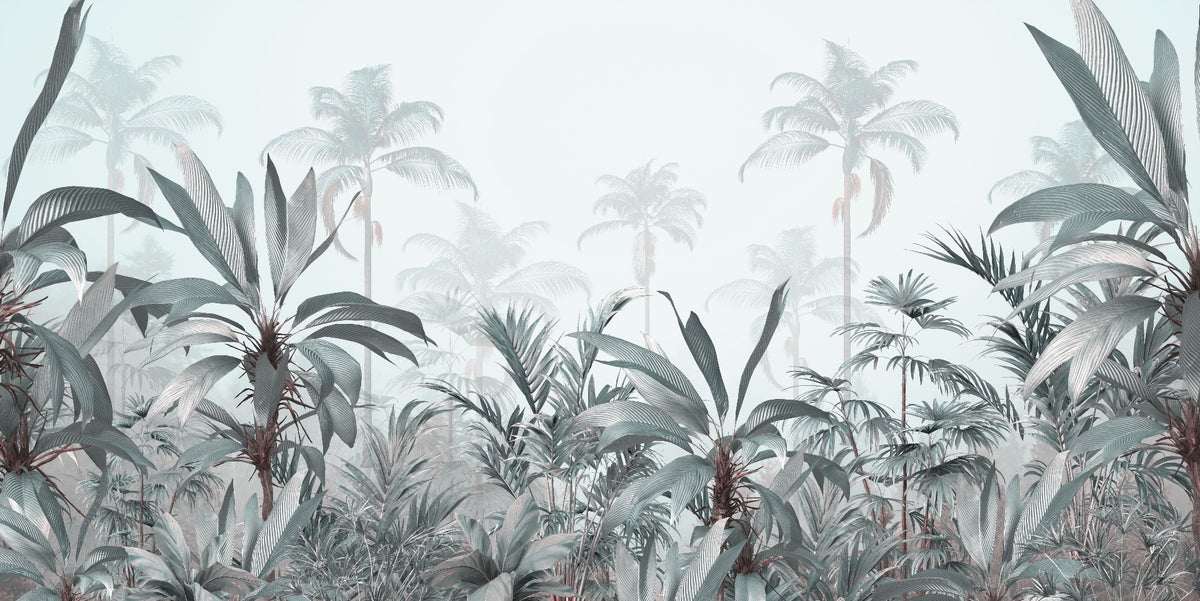 Watercolor Riverside Forest Wallpaper Mural in your room — zoomed