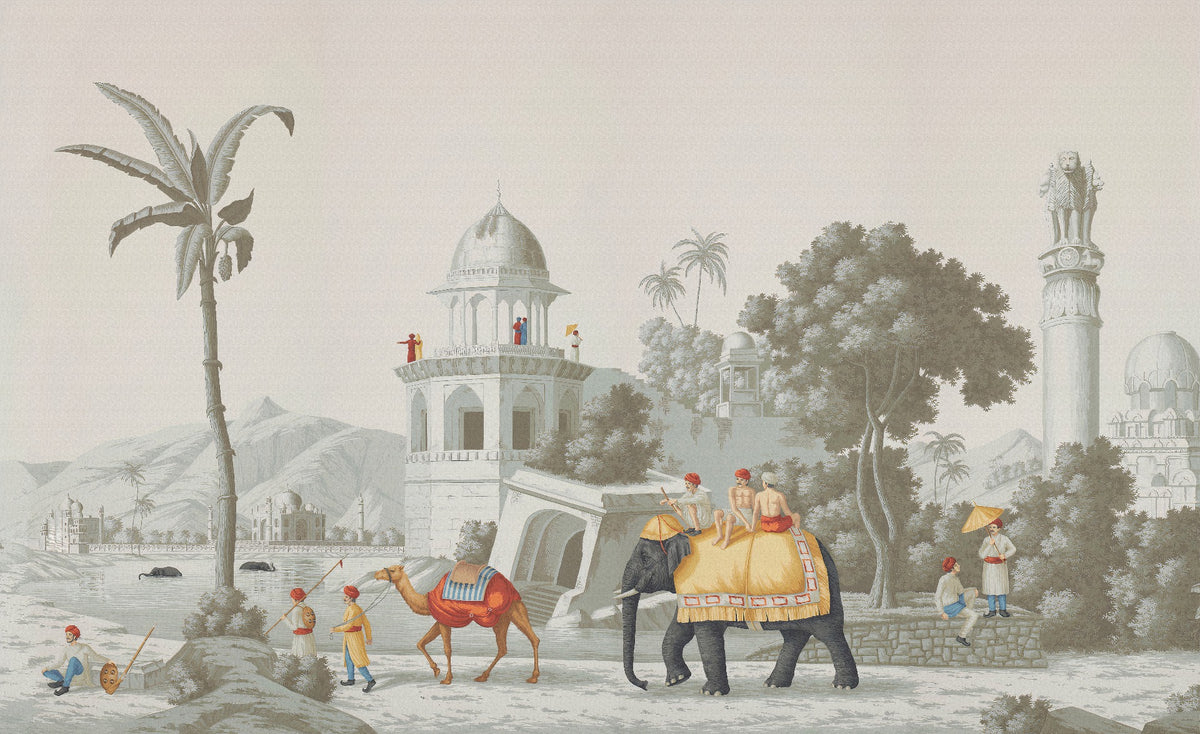 Royal Mughal on Elephant in the Forest Wallpaper in your room