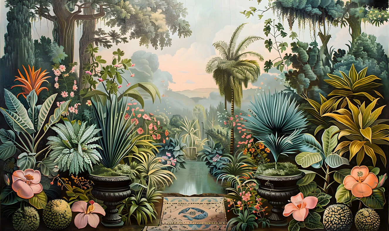 Tropical Watercolor Forest Monkey Wallpaper