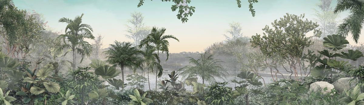 Tropical Trees With Sky Background Wallpaper Mural in your room — zoomed