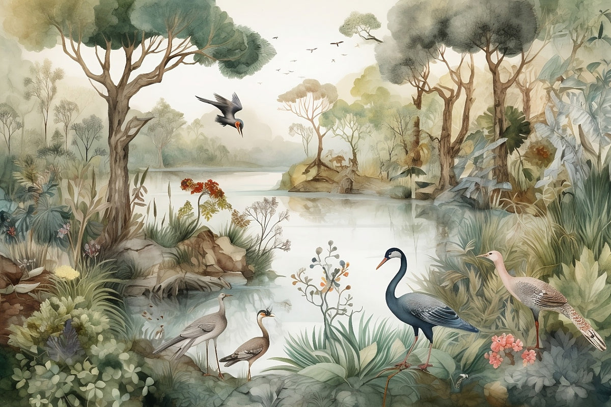 Oasis Lakeside Wallpaper Mural in your room