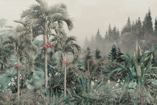 Lushly Green Jungle Trees Wallpaper Wall Mural