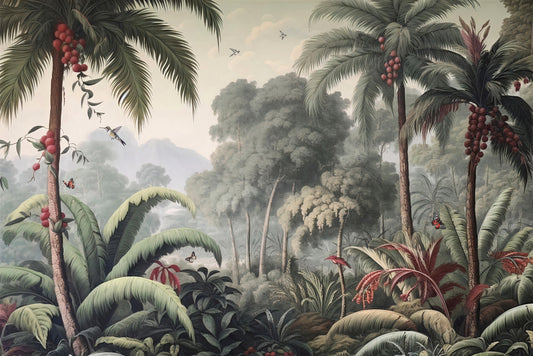 Dense Rain Forest Trees Wallpaper Mural