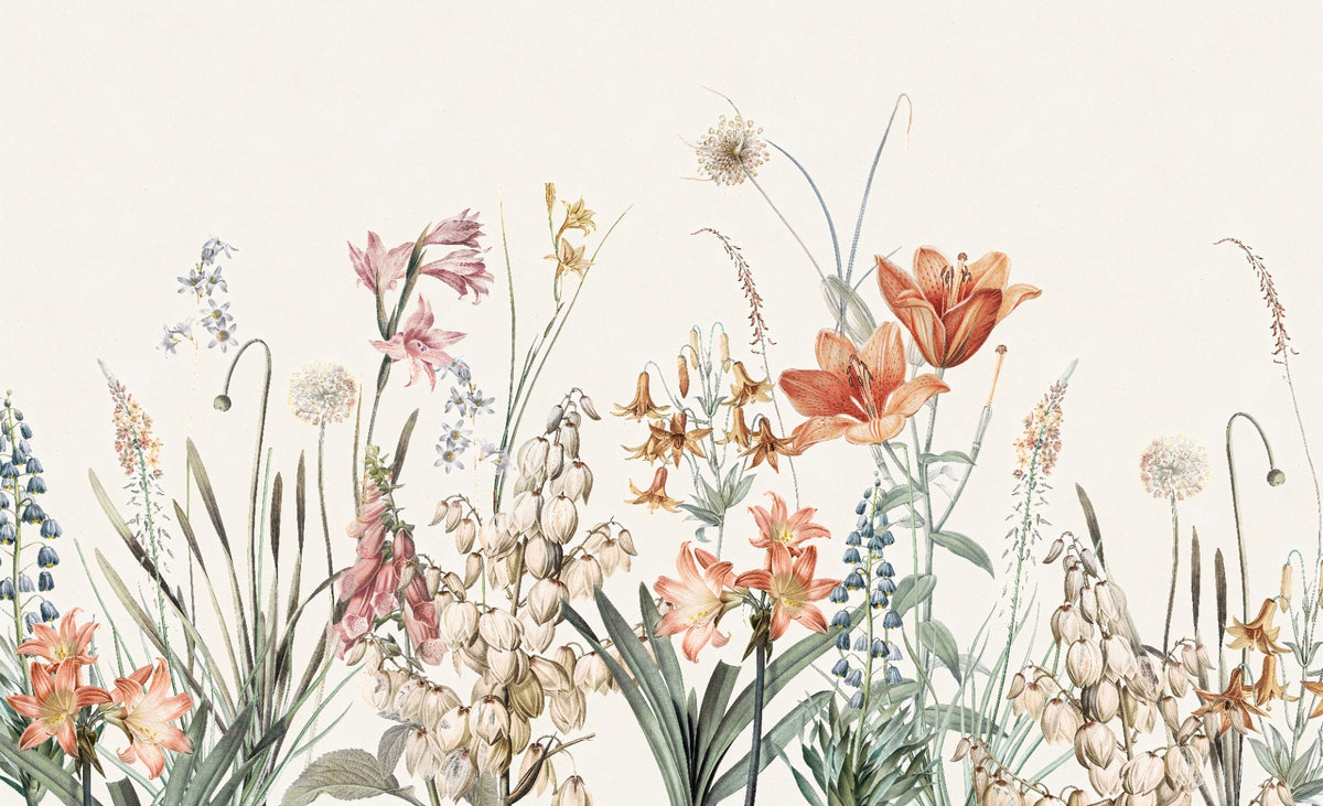 Floral Hand Painted Wallpaper Murals