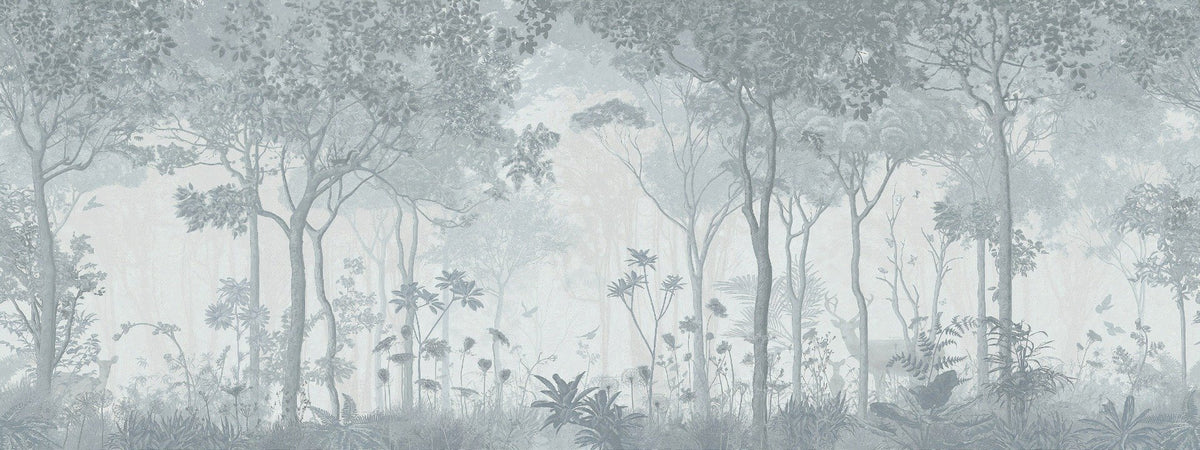 Fog-Filled Forest Scene Wallpaper Murals for Mystical Decor in your room — zoomed