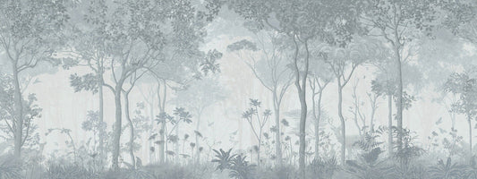 Fog-Filled Forest Scene Wallpaper Murals for Mystical Decor
