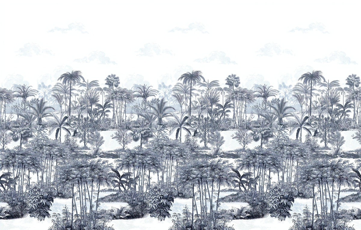 Blue Shades Palm Trees Wallpaper Murals in your room — zoomed