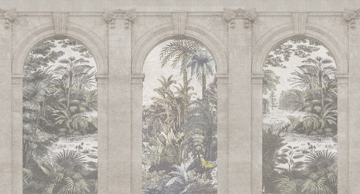 Vintage Architecture Textured Wallpaper Murals in your room — zoomed