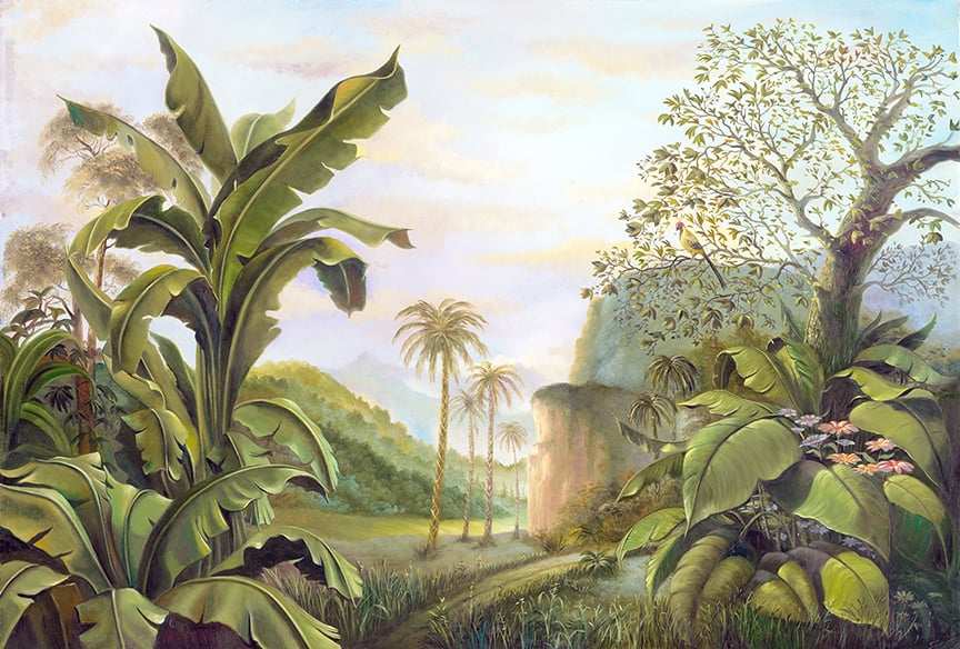 Medieval Rainforest Wallpaper Murals in your room — zoomed