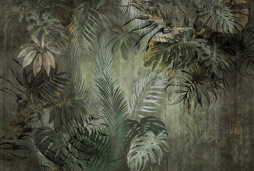 Lush Green Jungle Symphony Wallpaper Mural in your room
