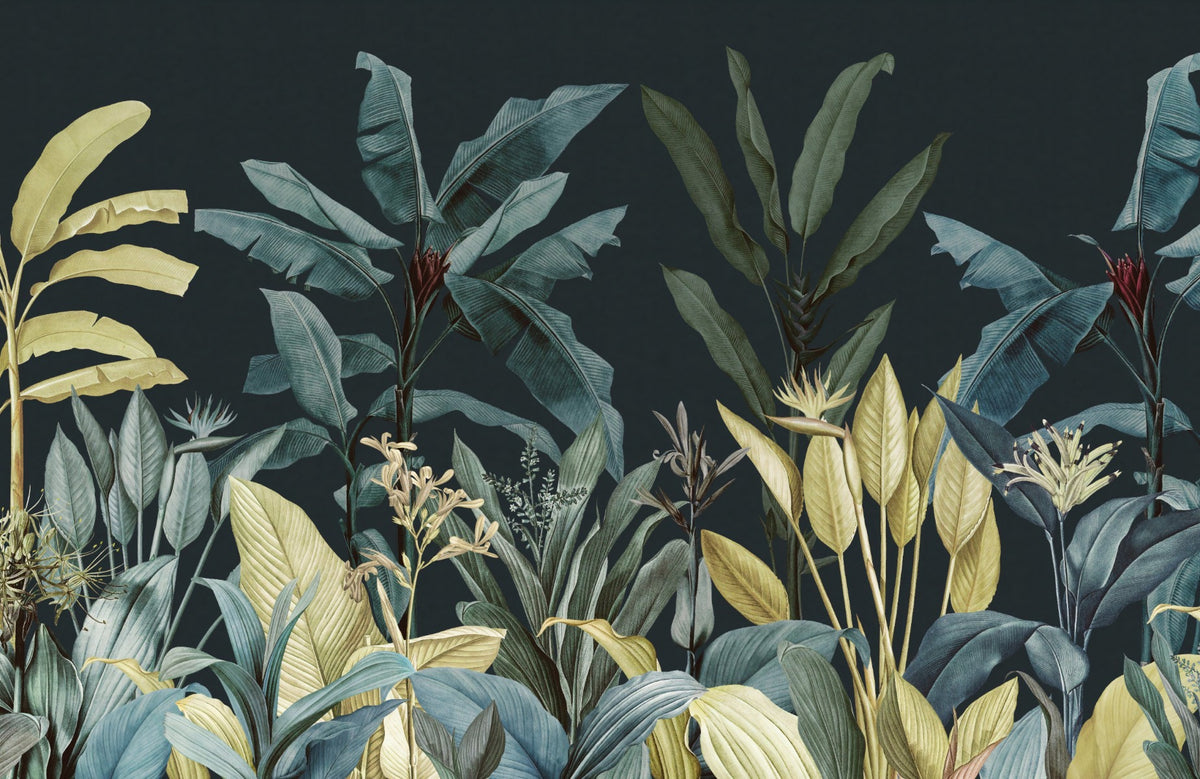 Dark Night Vintage Tropical Tree Wallpaper Murals in your room