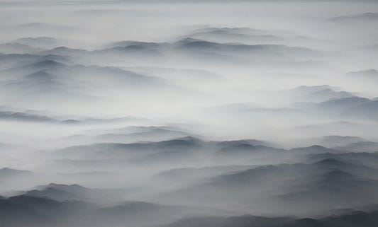 Foggy Mountains & Hills Wallpaper Mural