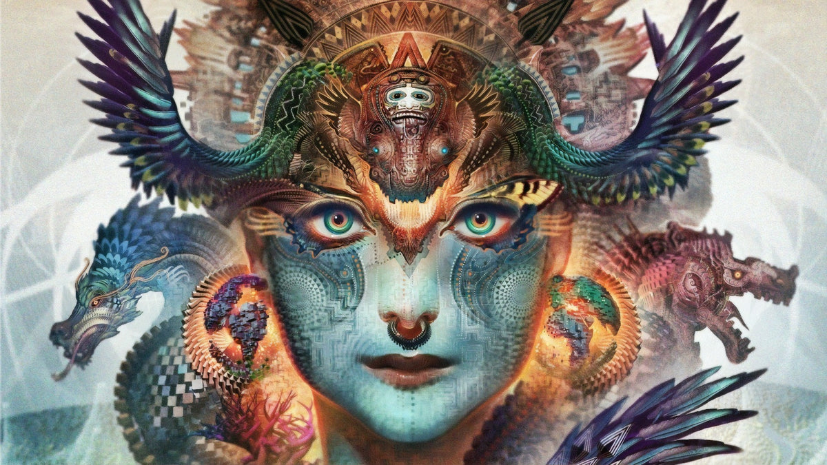 Artistic Lady Dragon Themed Face Wallpaper Mural in your room