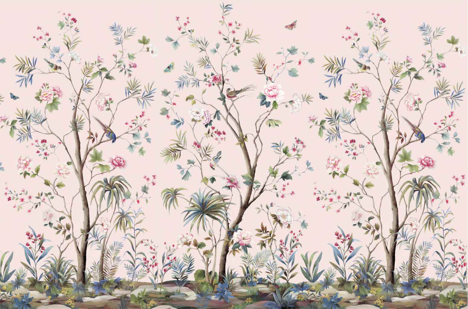 Pink Chinoiserie Wallpaper