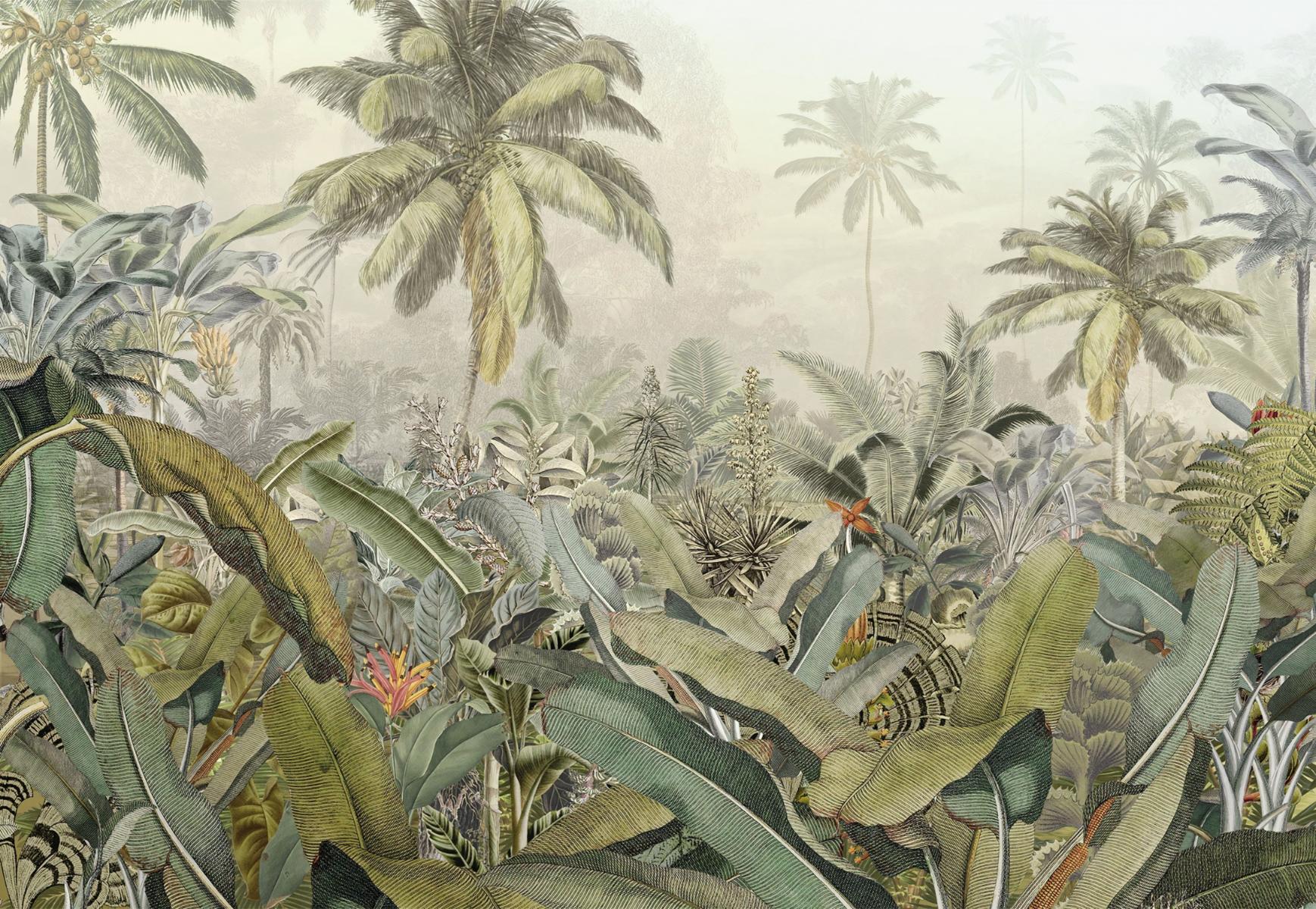 Watercolor Drawn Rich Green Plant Forestry Wallpaper