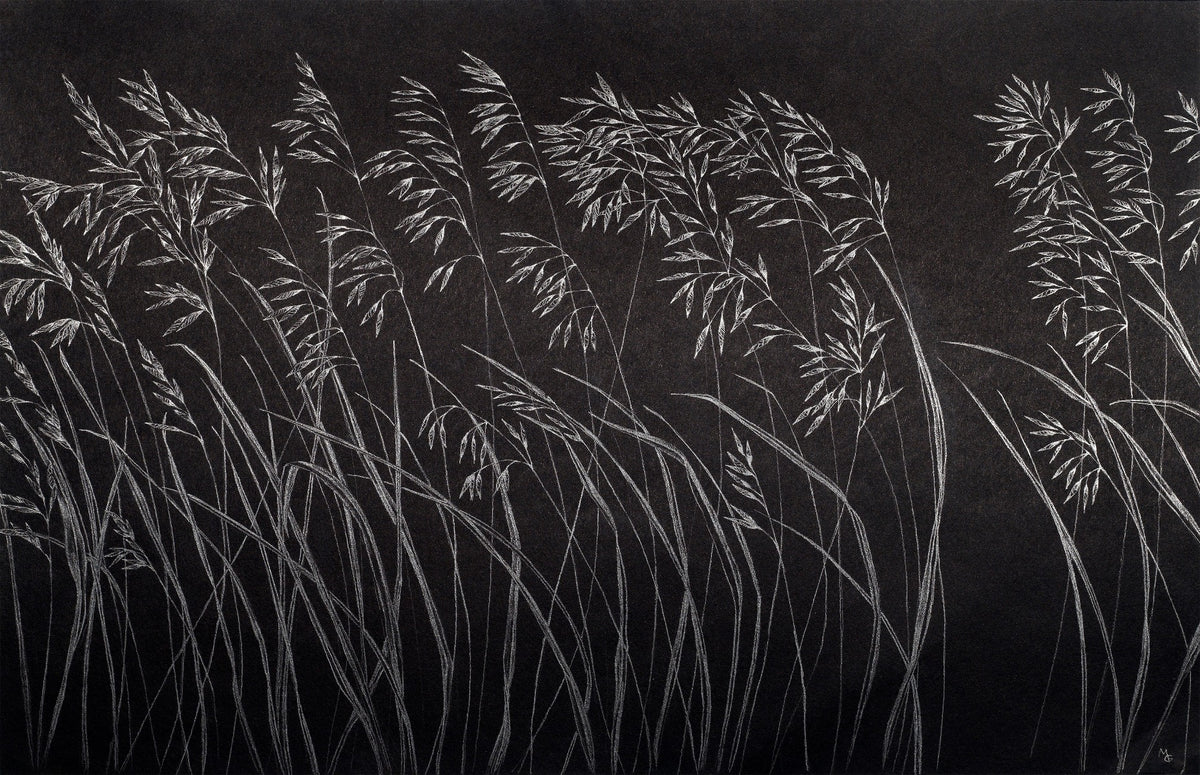 Dark Artistic Reeds Wallpaper Murals in your room — zoomed