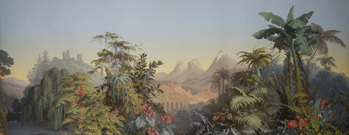 Tropical Forest & Mountains Wallpaper Murals in your room — zoomed