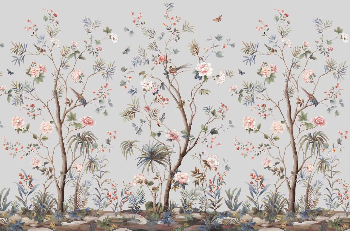 Chinoeserie Floral design Wallpaper Mural