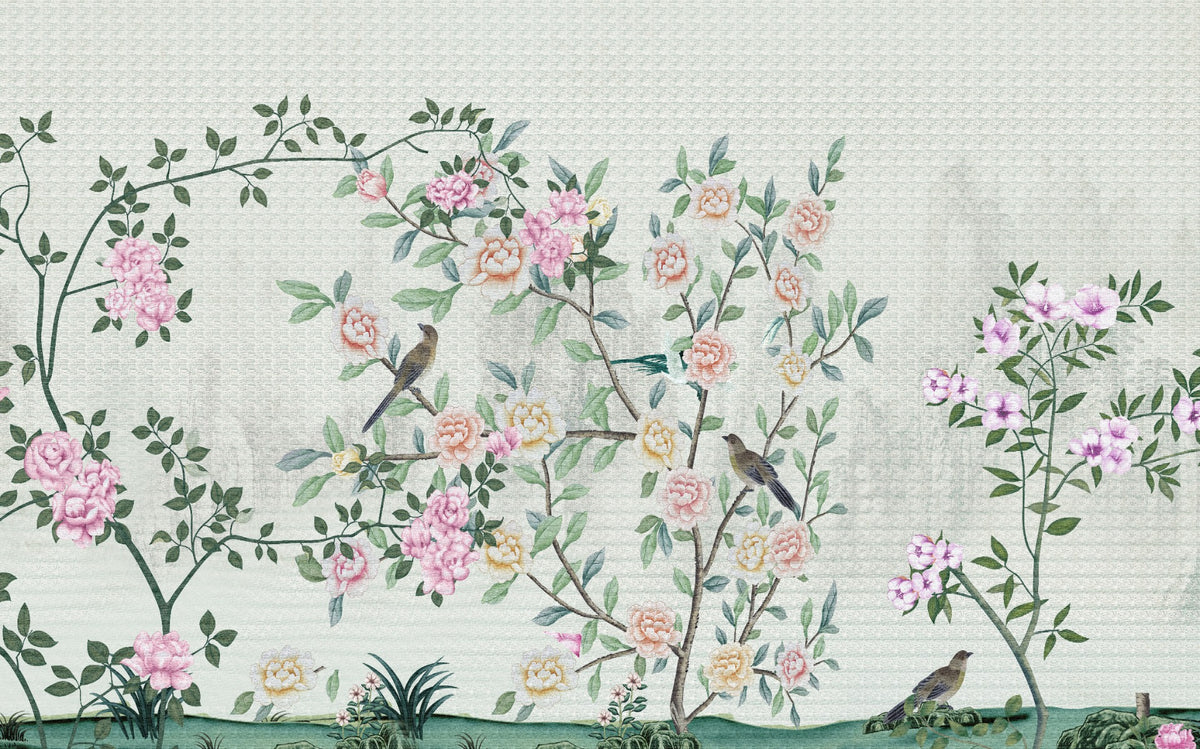 Garden Flowers Based Wallpaper Murals in your room — zoomed