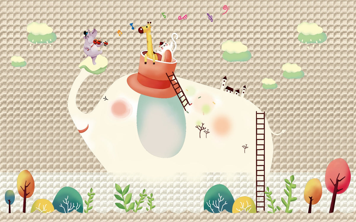 Cartoon Elephant Wallpaper Murals in your room