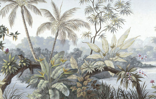 Tropical Trees Textured Wallpaper Murals