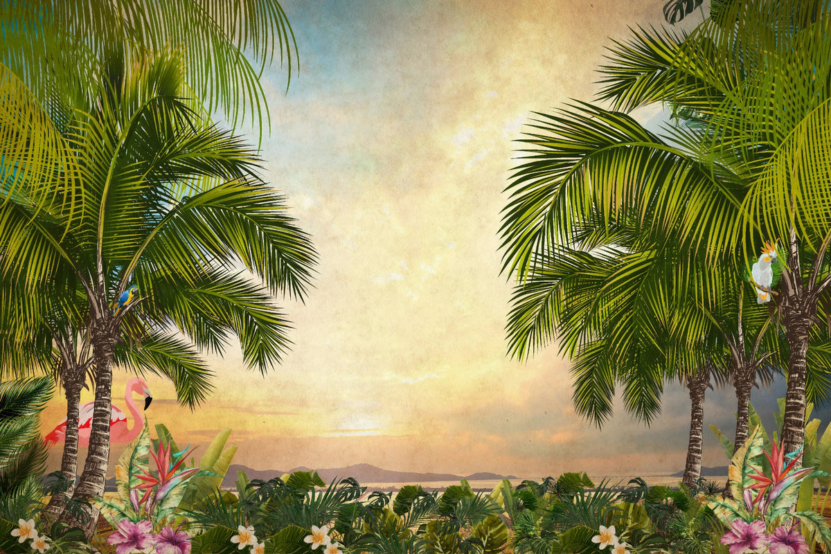 Lavish Sunset Wallpaper Murals in your room — zoomed