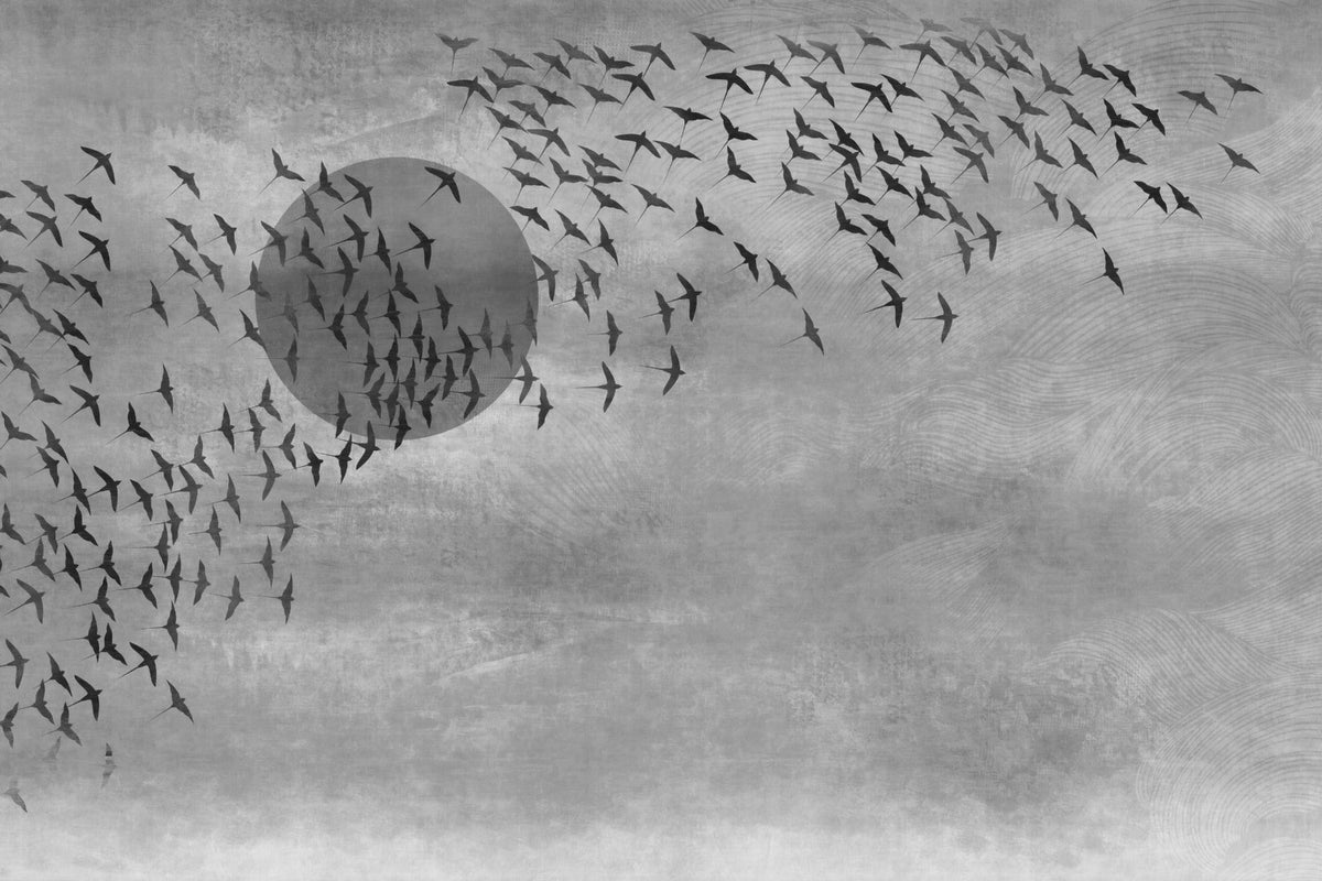 Gothic Flock Gray Halloween Wall Covering Wallpaper in your room