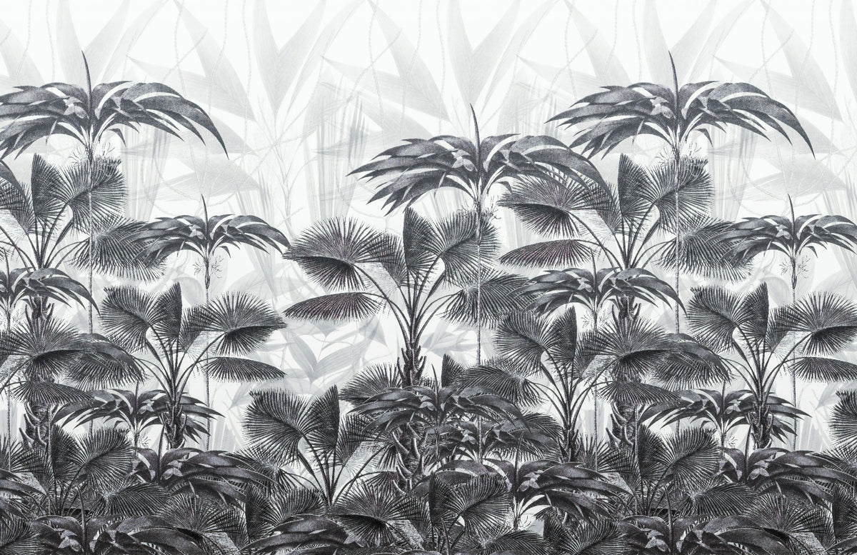 Bushy Tranquil Palms Wallpaper Murals in your room — zoomed