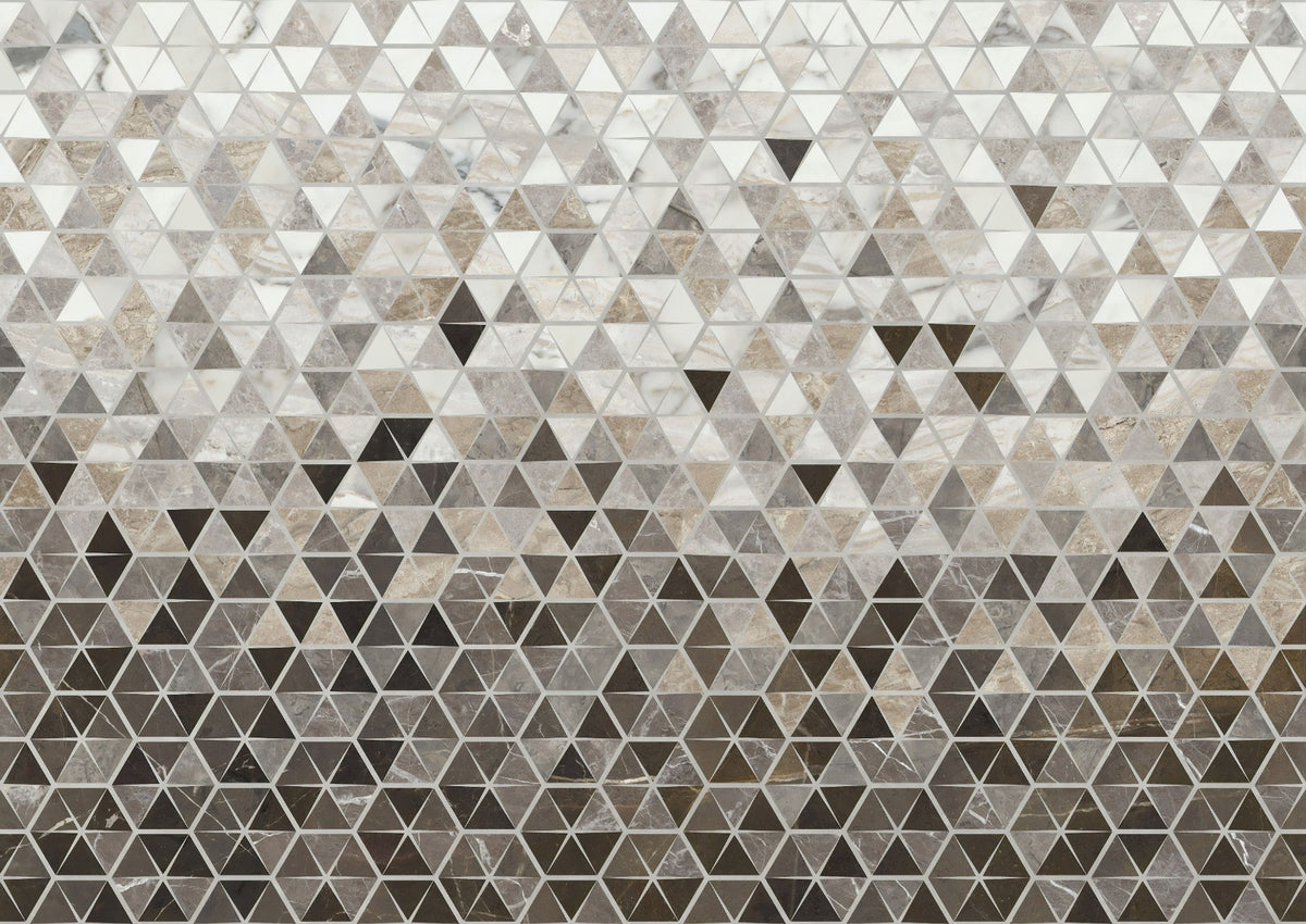 Sepia Triangle Tiles Wallpaper Mural in your room