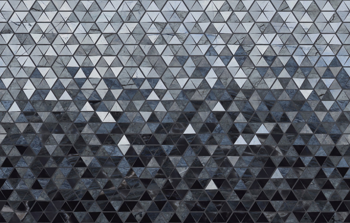 Blue Cut Triangle Tiles Wallpaper Murals in your room — zoomed