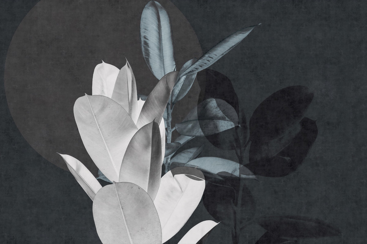 Large Leaves Textured Wallpaper Murals in your room