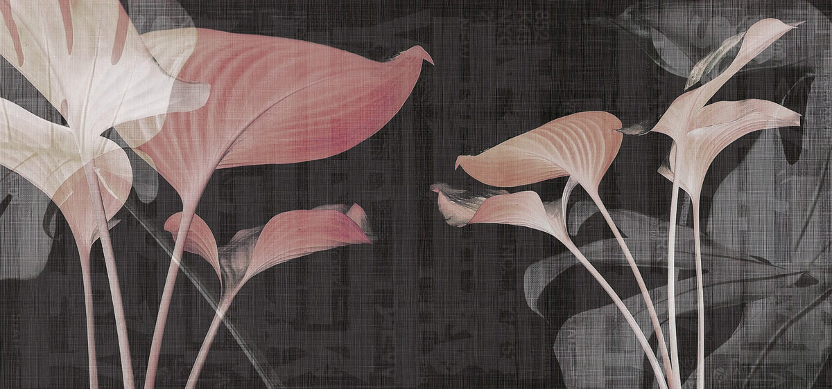 Pink Flower Art Wallpaper Murals in your room — zoomed