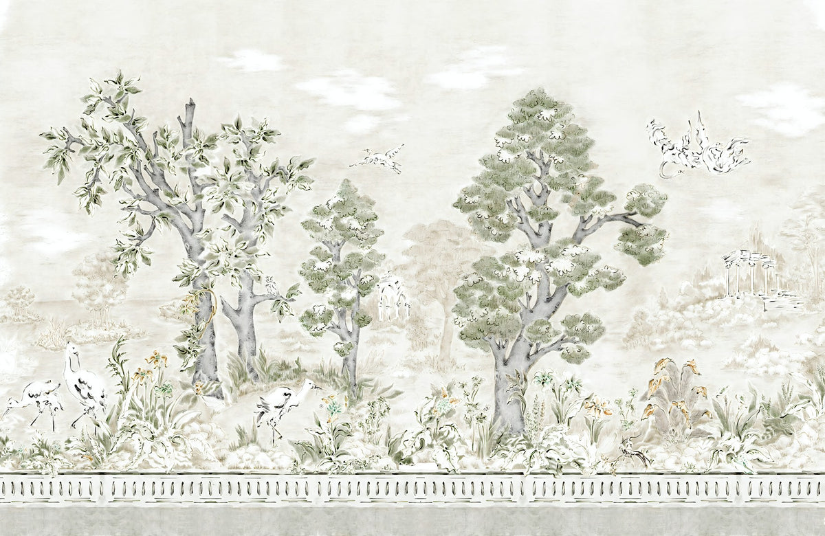 Watercolor Tress Wallpaper Murals in your room