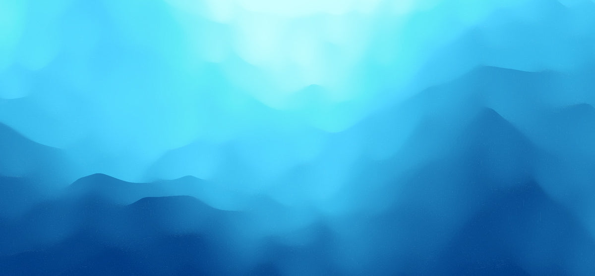 Indigo landscape wallpaper mural in your room — zoomed