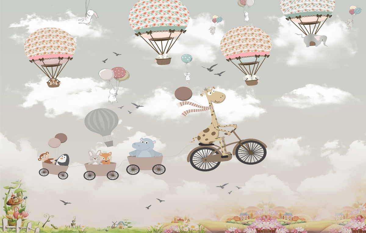 Dreamy Nursery Animal Adventure Mural in your room