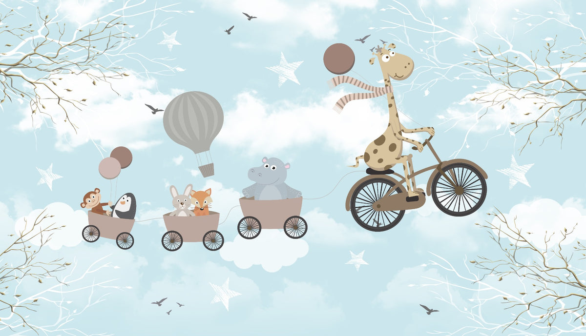 Adorable Animals Kids Room Wallpaper Mural in your room