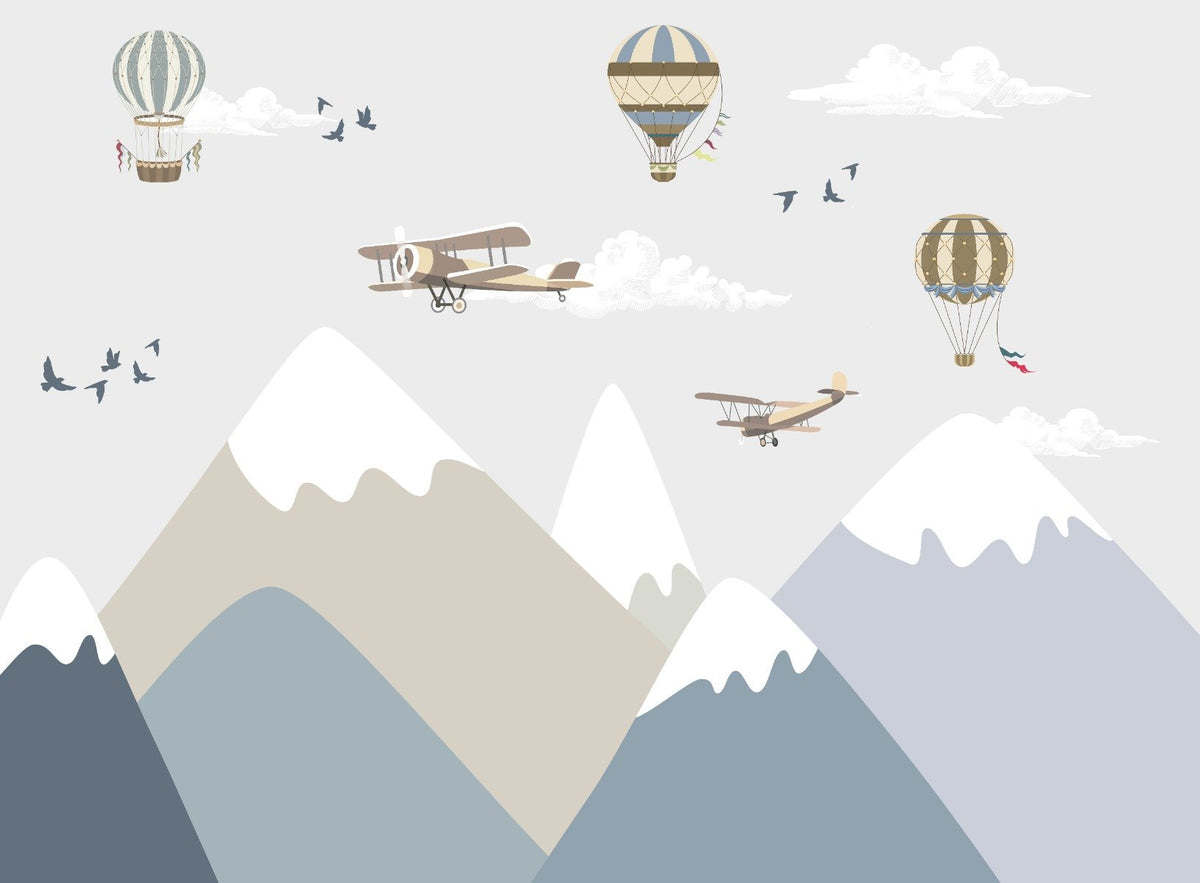 Mountains & sky Kids Wallpaper in your room