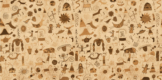 Old Warli Art Rock Painting Wallpaper Murals